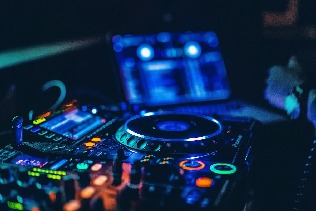 DJ setup for a pool party